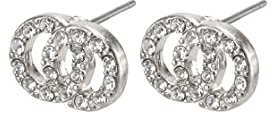 Pilgrim Victoria - Damen-Ohrstecker Classic Versilbert Kristall transparent Rundschliff