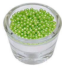 200 Perlen 4mm maigrün/lindgrün 550 // Kuststoff Bastelperlen Drahtsterne Wachsperlen Perlenkette