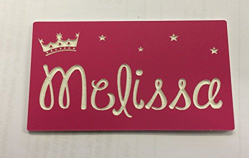 FSSS Ltd ENGRAVED NUMBER PLATE NAME WITH CROWN & STARS FOR PUSH ALONG CAR RIDE ON TOY GIFT (BLACK)