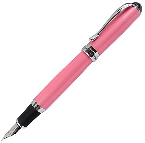 Gullor Jinhao X750 Fountain Pen Stainless Steel Medium 18KGP Nib - Pink
