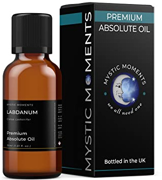 Mystic Moments | Labdanum Absolute Oil | 30ml | Cistus ladanifer absolute with a rich balsamic aroma for perfumery, skincare blends and fragrance creation.