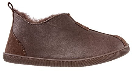 Vanuba Kalahari Handmade Damen Hausschuhe, Naturleder, 100% Schafwolle, Warme und Bequeme Hausschuhe, Leder Harz Braun/Braun, 36 EU