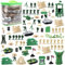deAO 100-teiliges Militär-Spielset mit Miniatur-Soldaten; Militärfiguren; Tanks; Flugzeuge; Flaggen; Transport- und Kampfzubehör