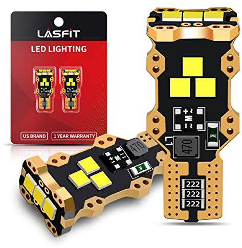 LASFIT 921 LED Bulb Reverse Light, 912 T15 6000K White Canbus Error Free W16W 906 904 Backup Light Replacement Cargo Lights for Car Trunk, Super Bright, Pack of 2