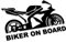 Decus Shop Biker on Board 2722 // Sticker Aufkleber vers. Größe Farbe