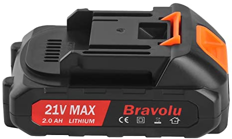 Bravolu Batería del Sistema Original, Bbatería de Lones de Litio de 21 V, 2.0 Ah, Adecuada para Sierra Recíproca Bravolu y Mini Motosierra