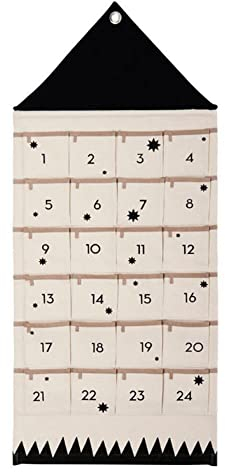 SunaOmni Weihnachts-Adventskalender, Weihnachten Hängende Weihnachts-Adventskalender-Stoff mit 24 Taschen für Weihnachtsdekoration