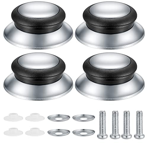 4 Pcs Pot Lid Knobs, Universal Pot Lid Handle Covers, Heat Resistant Kitchen Cookware Pan Cover Hand Grip Replacement Knobs Handles for Frying Pan Saucepan Handles