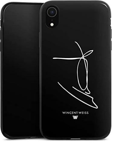 Slim Case extra dünn kompatibel mit Apple iPhone Xr Silikon Handyhülle schwarz Hülle Wincent Weiss Signatur Musik