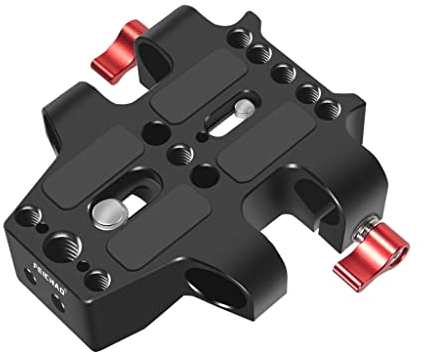 FEICHAO Quick Release Plate Gimbal Base 15mm Double-Hole Tube Clip Kit Compatible with Sony A7C, Panasonic GH5S, Fuji XT4 Camera (Gimbal Base only)