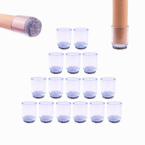 16x Schutzkappen Für Stuhlbeine | Stuhlbeinkappen Filz | Stuhlbeinkappen | Filzgleiter für Stühle | Stuhlbeinschoner | Möbelgleiter | Stuhlsocken | Stuhlgleiter (Rund, Ø 25mm)