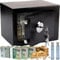 Retoo Tresor Mit Doppelbartschloss - Möbeltresor, Safe Mit 3 Schlüssel 17 x 23 x 17 cm, Stahl Für Dokumente, Wand, Zuhause - Geldschrank, Panzerschrank Mit Zahlenschloss
