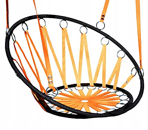 ZOLTA Hängematte Orange 56x115cm - Indoor- und Outdoor- Hängeschaukel - Gartenzubehör - Camping Zubehör - Hängender Schaukelstuhl - Häng Hängematte - Hammock für Kinder und Erwachsene