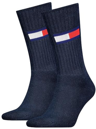 Tommy Hilfiger Unisex Crew Socken, Marineblau, 43-46 EU