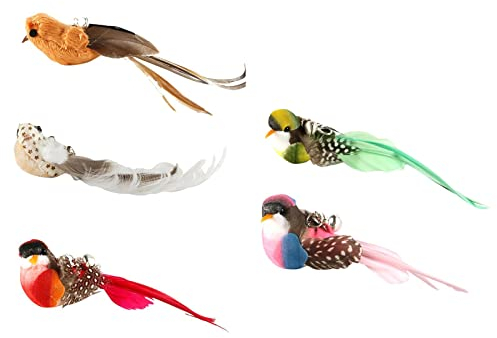 Genikeer Katzenangel Ersatzfedern Anhänger Federn Katzen Spielzeug Mit Glocke, Interaktives Katzenspielzeug Feder, Katze Spielzeug Interaktives Feder Intelligenz Spielzeug Für Katze