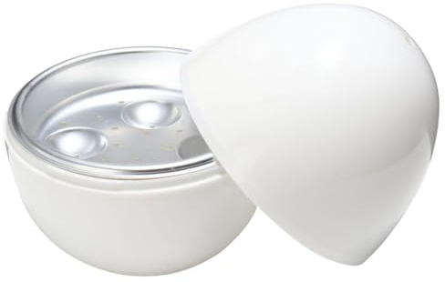 CIYODO Round Egg Cooker Microwave Egg Poacher Poaching Pan Egg Plate Non Stick Egg Poacher Poached Egg Cooker Egg Boiler Small Hard Boiled Eggs Poacher Egg Maker Egg Tray White Egg Shape