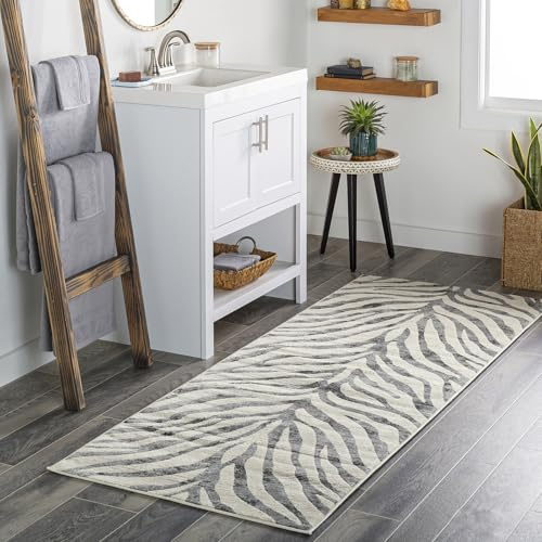Livabliss Luanda Teppich Wohnzimmer Boho, großer Teppich Schlafzimmer 80x150 cm - Teppiche für Esszimmer mit geometrischem Muster, Skandinavischer Wohnzimmerteppich modern in Grau, Schwarz, Beige
