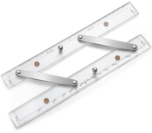 Saysurey Parallel-Lineal mit klaren Skalen, 30,5 cm, Parallel-Lineal mit gebürsteten Aluminiumarmen, nautische Diagramme, Navigationswerkzeuge für Boot, Schiff, Navigation, Zeichnung