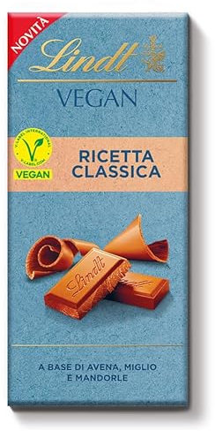 Lindt Vegan Smooth Chocolate Vegano, chocolate Lindt, cremoso, chocolate con frutos secos, 100 g