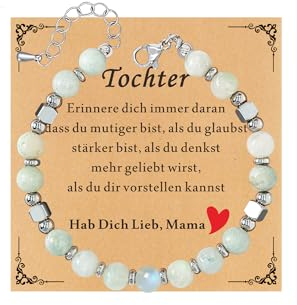 HAYOUWAY 6mm Edelstein Armband mit Mondstein Armband Damen Mädchen Amazonit Rosenquarz Perlenarmband Damen Armbänder Chakra Armband, Geschenke für Frauen Mädchen Freund Mutter Tochter Armband Geschenk
