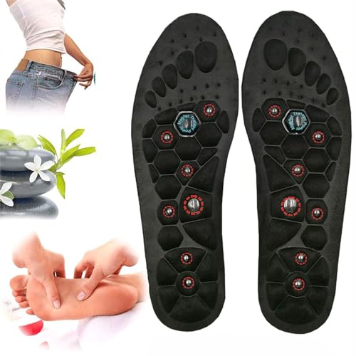 Weyot Massage Magnetische Einlegesohle, Akupressur Einlegesohlen, Anti Orthopädische Einlegesohlen, Fußreflexzonenmassage, Atmungsaktiv und Deodorant, Unisex,S:25.5CM(36-40)