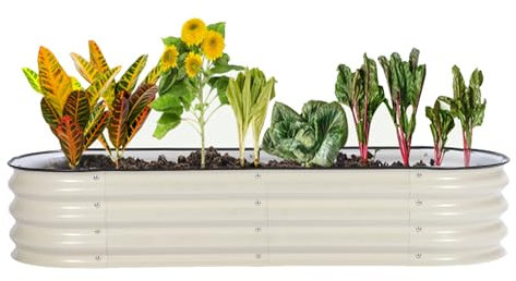 Letto da Giardino Rialzato, Fioriera da Esterno Fai da Te in Acciaio con Fondo Aperto, Letto Rialzato per Verdure, Frutta e Fiori, Applicabile a Giardini, Scuole, Terrazze Sul