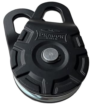 Dragon Winch Umlenkrolle Block für Seilwinde - 15T (33000 lbs) Block Kapazität, Offroad-Bergung, Verdoppelt die Zugkraft | kompatibel mit Stahlseilen Ideal für 4x4 Fahrzeuge