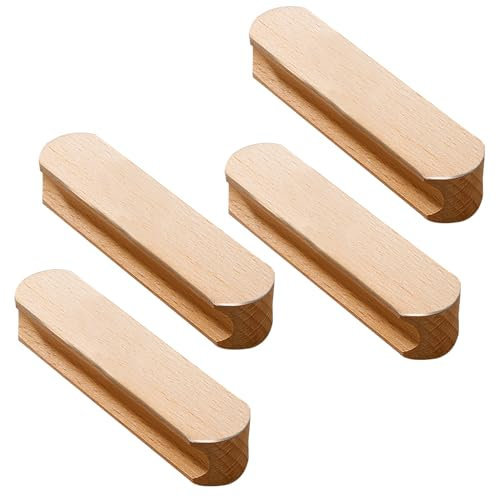 LLXNQ026 4 Stück Schrankgriffe Holz Selbstklebend Türgriff Ohne Bohren Möbelgriffe Fenstergriff Schubladengriff Schranktürgriff,für Küchenschränke, Schiebetüren,Balkontür