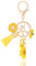 MWOOT Letter Keychains Initiale Lettre Porte Clef Lettre I,Alphabet Initial Keyring avec Pampille Pendentif,Jaune Pétales Feuille D'or Key Ring pour Femmes Filles Portefeuilles Sac à Main Charme(I)