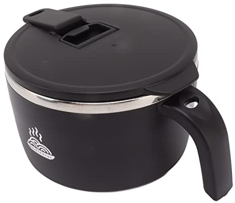 TIKATARER Ramen Bowl, Ramen Noodle Cooker Ramen Cooker with Lid 900ml Stainless Steel Double Layer Hollow for Lunch Box, Soup Bowl, Noodle Bowl (TIKATARERgnxu6yhp2r-11)