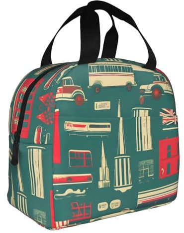 HJLUUFT Bolsa de almuerzo portátil retro escocesa, bolsa térmica para lonchera Bento, ideal para adultos y niños pequeños