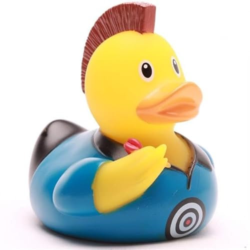 Duckshop I Badeente Dart inkl. Quietscheentchen-Schlüsselanhänger im Set I L8,5cm I Quietscheente I Geschenk Sportler