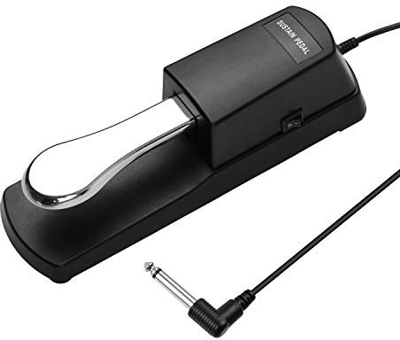 SHUAIGUO Piano Sustain Pedal Keyboard Dämpferpedal 6,35 mm Stecker Kompatibel mit Casio Yamaha Roland Elektronische Orgel MIDI Keyboards Digital Pianos