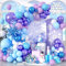 Paready Frozen Balloon Arch, 120 Pcs Snowflake Balloon Garland, Metallic Retro Purple White Blue Clear Snow Blue Star Foil Balloons for Princess Birthday Snow Frozen Winter Christmas Party Decoration
