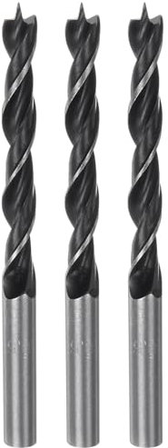 HARFINGTON 3pcs Brad Point Drill Bits 8.5mm(17/20) Dia Straight Round Shank Drill Metric Brad Point 3.35 Drilling Depth Spiral Twist Drill Bits for Carpenter Woodworking Plastic Rubber