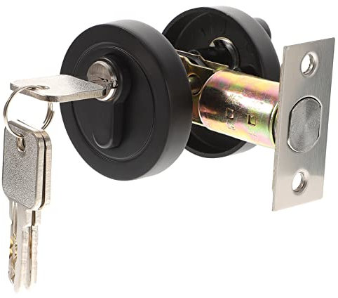 Gadpiparty Einzelzylinder Sicherheits Riegelschloss Aus Für Innentüren Schlafzimmer Türschloss Mit Schlüssel Elegante Matte Schwarze Oberfläche Ideal Für Innen Und