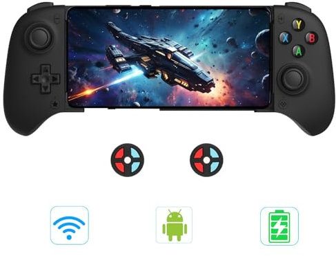 8Bitdo Ultimate Mobile Gaming Controller per Android, Bluetooth Phone Controller per Android con Joystick Hall Effect e Hall Trigger (Nero)