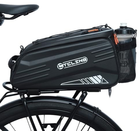 Gkstly Sac porte-vélo étanche pour porte-bagages arrière de vélo, sac de coffre de vélo en EVA, sac de rangement pour siège arrière de vélo de montagne sac à bandoulière pour vélo avec bandoulière,