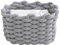Kleiner Geflochtener Aufbewahrungskorb aus Baumwolle, Quadratischer Korb für Schränke, Bad und Küche, Stapelbare Strickkorb Deko Speicher Storage Basket, 20 x 15 x 12 cm
