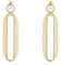 Karen Millen Crystal Ellipse Drop Earrings For Women (Gold/Clear Crystal)