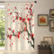 Mexpekil Voilage semi-transparent à motif floral de cerisier japonais pour salon, chambre à coucher, cuisine, 140 cm de large, 1 panneau, rouge