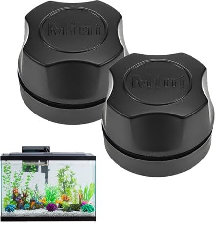 YREYBN 2Pcs Fish Tank Cleaner, Aquarium Glass Cleaning Brush, Algae Remover Glass Cleaner Scrubber Clean Brush, No Scratch Gravel Cleaner Algae Scraper for Small Fish Tank, Black
