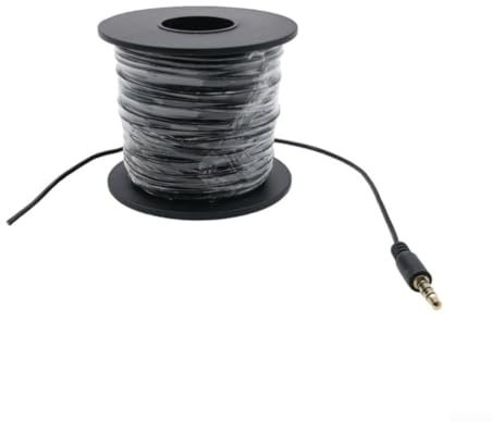 Zilimontt Fishing Camera Cable, 1.8mm Diameter Fish Finder Wire 3.5mm Headphone Jack 20-50M Length Tinned Copper For Underwater Exploration(3000cm)