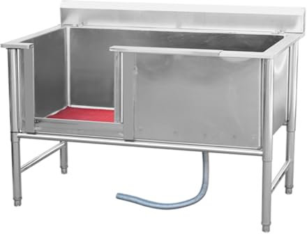 SdaryWare Hundebadestation, Haustierwaschstation, Hundebadewanne, Edelstahl-Waschbecken für die Haustierpflege, Hundepflegewanne, Hundewaschstation für zu Hause,120cm/47.2in