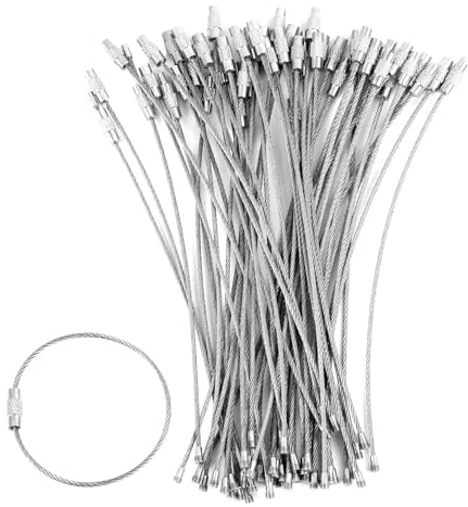 50 Stück Set Edelstahl Draht Schlüsselanhänger, 15 cm Länge, Multifunktionale Schlüsselringe mit Drehverschluss,für DIY Schlüsselbund, Gepäckanhänger und Mehr