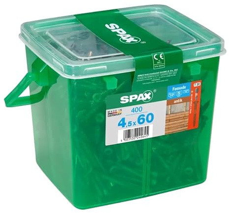 Spax Fassadenschraube Edelstahl A2 Antik, 4,5 x 60 mm, 400 Stk. Henkelbox