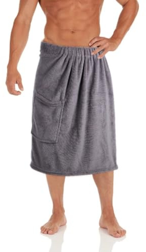 Kilt de sauna portable pour homme avec poche, serviette de sauna réglable avec taille élastique