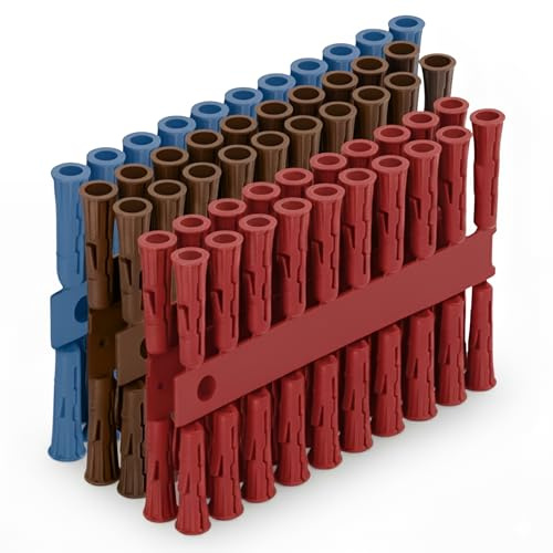 ZAVIA Lot de 100 chevilles murales en placoplâtre assorties (6 mm x 40 pièces – 8 mm x 40 pièces – 10 mm x 20 pièces) | Idéal pour les fixations en béton, plaques de plâtre, murs de briques