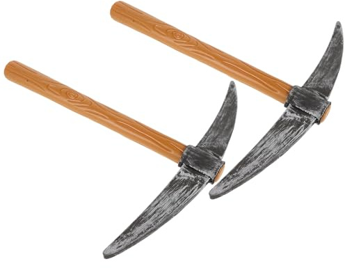ROMISBABA Lot de 2 Pioches Factices Miniatures pour Déguisement Nain, Accessoires Décoratifs de Scène Légers et Compacts pour Carnaval, Fête et Performance Théâtrale