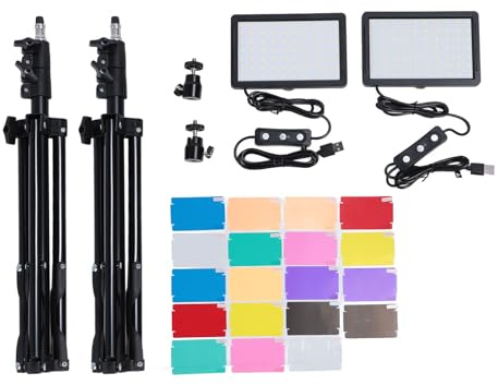 UMDHAIYI Professional LED Video Light, 9 Color Modes, 70 LED Beads, 5600K, 10W, 1000LM, for Desktop Computer, Power Bank, Photography, Streaming
